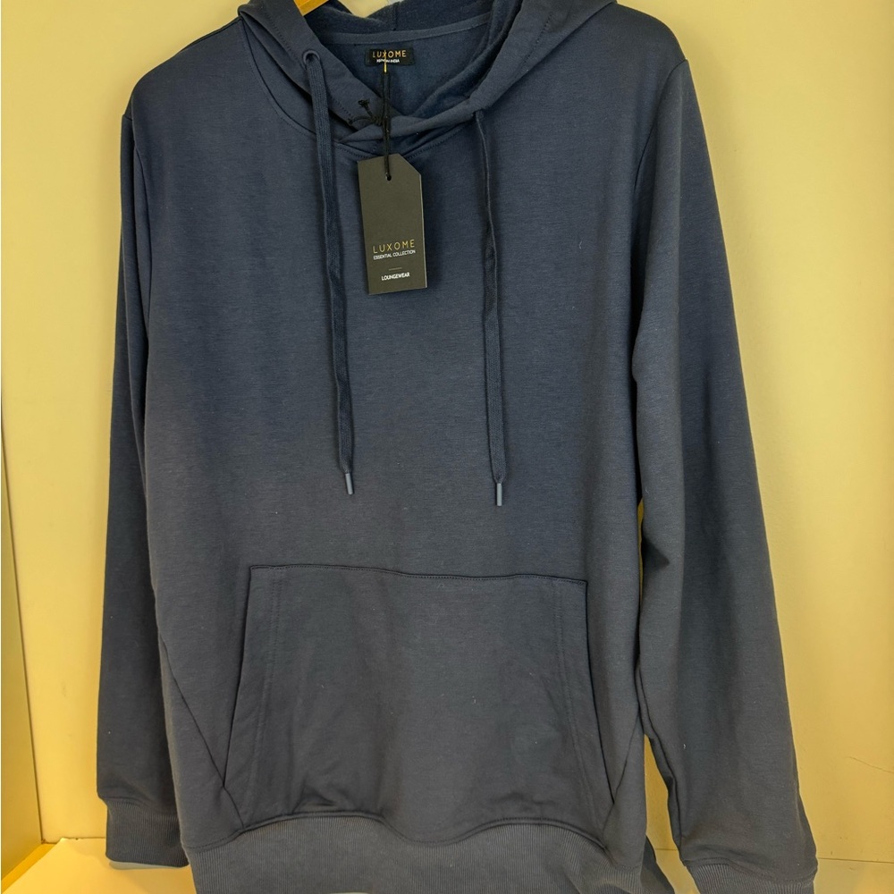 Men’s New Luxome Xl Luxury Lounge Wear Lightweight Sweater/ Sweatshirt Navy